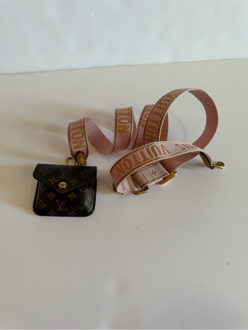 Louis Vuitton pink strap w/ AirPods case